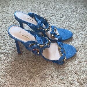 Denim strappy sandals